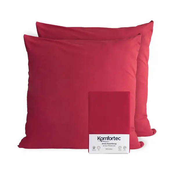 Komfortec Kissenbezug 100% Baumwolle, 150 G/m², (2 Stück), 60 X 60 Cm, Kissenhülle, Superweicher Premium Jersey Kopfkissenbezug thumbnail