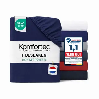 Komfortec Mikrofaser Spannbettlaken 200x200 Cm – Weiches Spannbetttuch Mit Rundumgummi – Fitted Sheet Für Matratzen Bis 30 Cm – Blau –