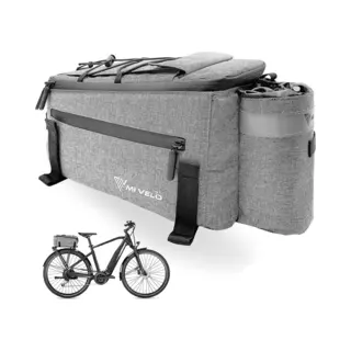 Mivelo Packtasche Für Gepäckträger - Kühltasche Fahrrad - Isoliert - Wasserdicht - 10L - Grau