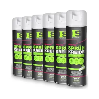 Spraytive 6 X 500ml Sprühkreide Neon-pink - Abwaschbare Leuchtende Kreidefarbe, Outdoor Kreidespray, Bodenmarkierung, Temporäres Markierungsspray,