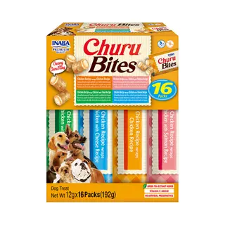 Inaba Bites Multipack Für Hunde, 4 Huhn-Sorten, 16 Stück