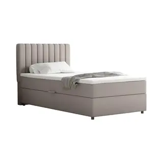 Panda MÖBel Homesy Everest Boxspringbett 100x200 Cm, Doppelbett Inklusive Matratze Und Topper, Polsterbett Mit Bettkasten, Komfortables Boxspringbett