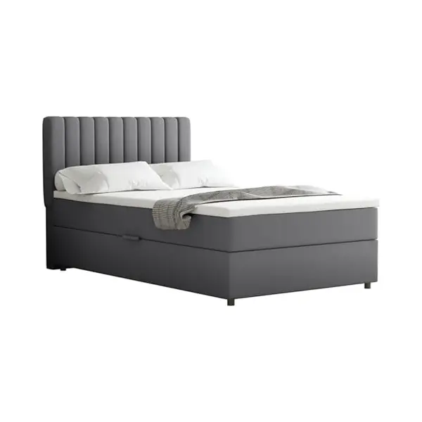 Panda MÖBel Homesy Everest Boxspringbett 120x200 Cm, Doppelbett Inklusive Matratze Und Topper, Polsterbett Mit Bettkasten, Komfortables Boxspringbett thumbnail