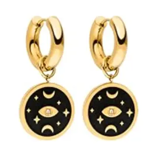 Purelei Oorbellen 'Galaxy' Goud / Zwart / Transparant