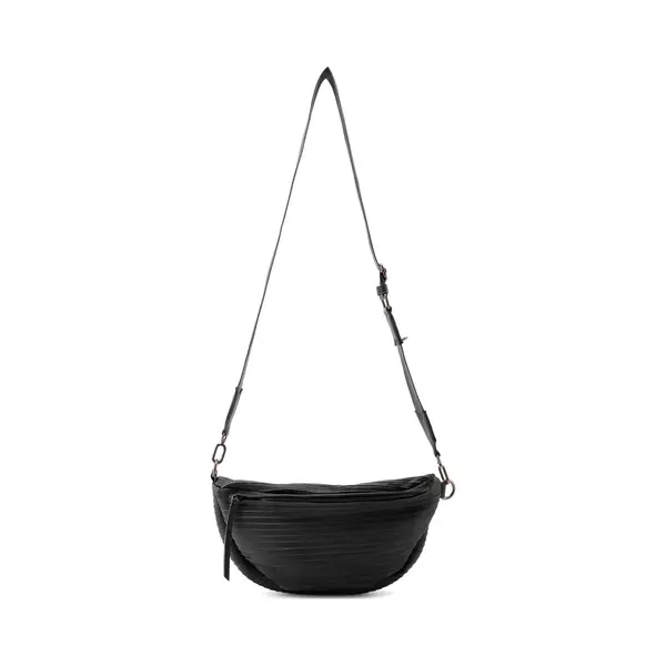 FREDsBRUDER Leren Gordeltas Riffel Beltbag Black Zwart thumbnail