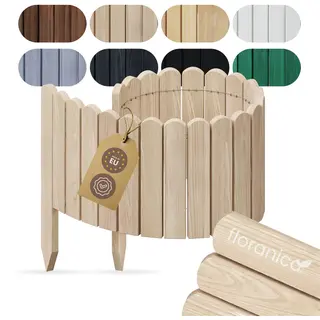 Floranica Borderrand Plantenborder 40 X 100 Cm Naturel Graskant Houten Tuinafsluiting Houten Hekwerk Flexibele Rollborder
