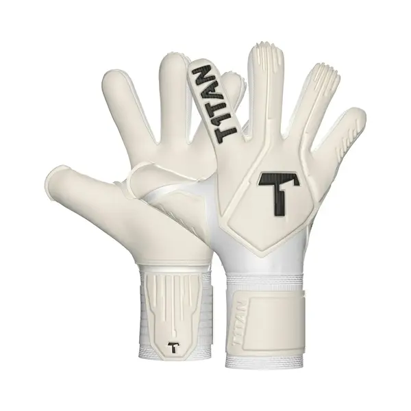 T1TAN Legend White-Out Torwarthandschuhe, Für Kinder & Erwachsene, Profi Handschuhe, 4mm Gecko Grip Haftschaum Made In Germany -Gr. 6 thumbnail