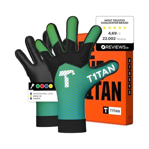 T1TAN Hobby Torwarthandschuhe Kinder Arox Green, Torhüter Handschuhe Für Jungen, Mädchen & Jugendliche, 3-4 Jahre, Viele Farben, Fußball thumbnail