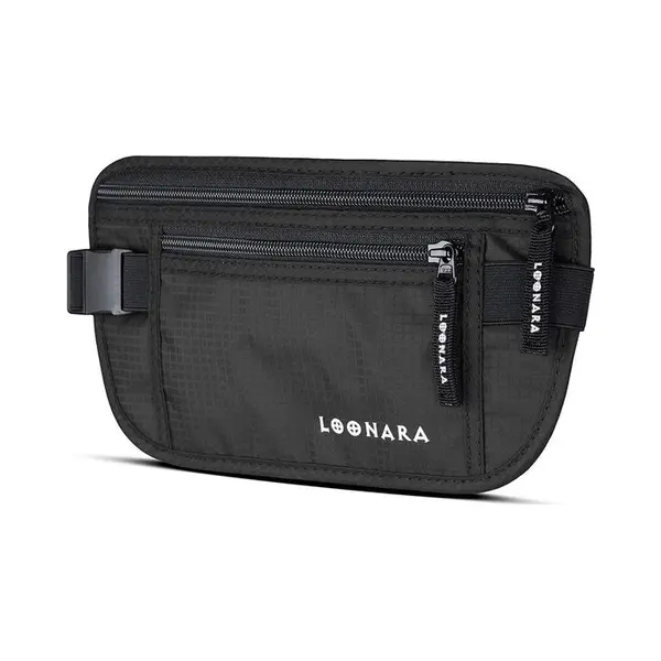 loonara Travel Loonara Reise-Hüfttasche - Mit Geheimfach - 13, 5 X 25 Cm - Schwarz thumbnail