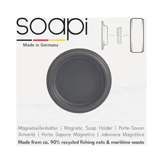 Soapi Magnetisch Zeephouder - Gemaakt Van Recyclede Visnetten - Dark Grey
