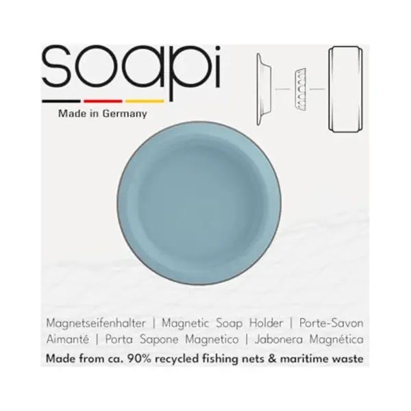Soapi Magnetisch Zeephouder - Gemaakt Van Recyclede Visnetten - Blue thumbnail