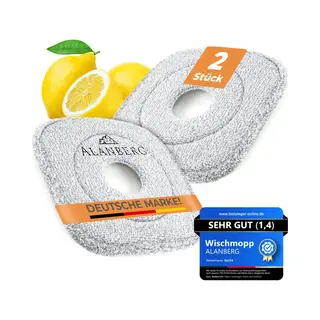 Alanberg® Mikrofaser-Ersatzpads 2er-Pack – Nachfüllpads Für Gen1 & Gen2 Mopp- Und Eimersystem – Waschbare Pads Für Alle Hartböden