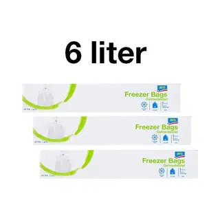 Aro Diepvrieszakjes 6 Liter - 135 Zakjes (3 X 45) - Vershoudzakjes - Boterhamzakjes - 26, 5 X 50 Cm - Transparant - Voordeelpakket
