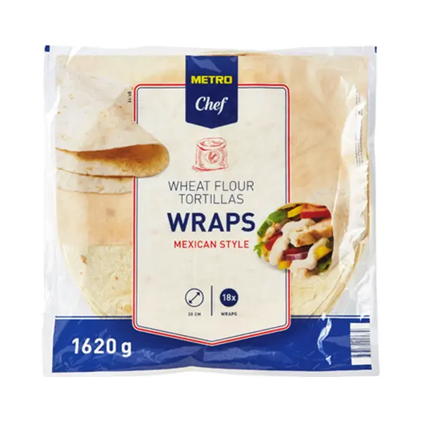 Metro Chef Tortilla Wraps | Pak Van 18 Wraps | 30 Centimeter thumbnail