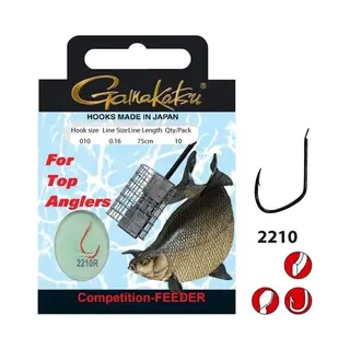 Spro Gamakatsu Onderlijnen Competition Feeder 75cm Haak 2210R (10 Pcs) - Maat , Haak 16 - 0.12mm