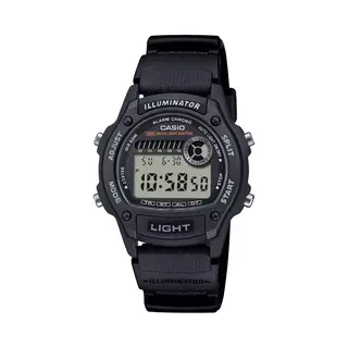 Casio W-220H-1AV - Digitaal Dameshorloge Serie W-220, Stopwatch 1/100 Seconden, Timer, Ledlicht, Wr 5 Bar, Harsarmband