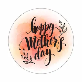 Fego Wensetiket - Sluitzegel - Happy Mother's Day Etiketten - Moederdag Stickers - 40 Mm - 40 St