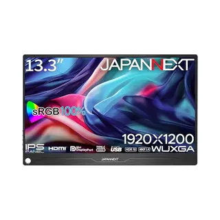 Japannext Ecran Portable 13.3" Ips Wuxga (1920x1200) | Hdr | Haut-parleurs Intégrés Hdmi DisplayPort Usb-C Prise Jack(x1) | G-Sync/FreeSync |