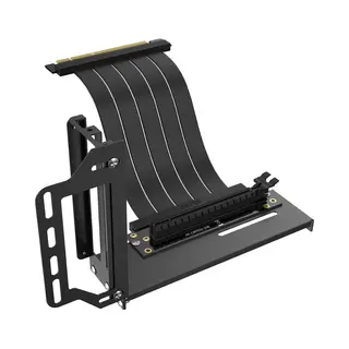 Akasa Riser Black Pro, Vertical Gpu Holder + Premium PCIe 3.0 Riser cable 90° PCIe 3.0 x16 Female 180° PCIe 3.0 x16 Male Zwart