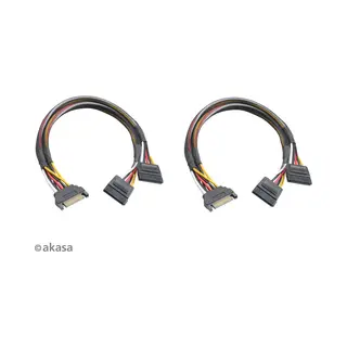 Akasa Sata Strom-Y-Kabel - 30cm, 2er Pack, Interne Kabel (Pc)