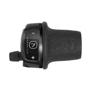 Sunrace Draaiversteller - Geschikt Voor Shimano Nexus 4/7 - Zwart - Met Binnenkabel - 22.2 Mm Stuurdiameter