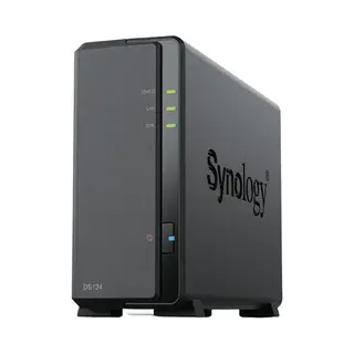 Synology DiskStation DS124 Nas & Speicherserver Desktop Realtek RTD1619B 1 Gb DDR4 0 Tb DiskStation Manager Schwarz