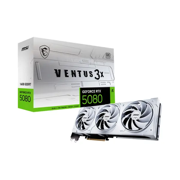 Msi Ventus Geforce Rtx 5080 16G 3X Oc White Grafikkarte Nvidia 16 Gb GDDR7 thumbnail