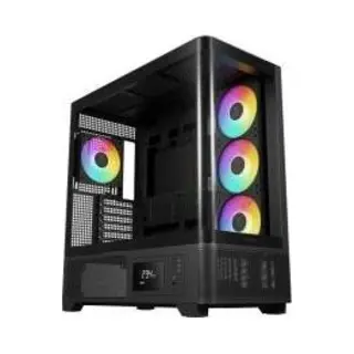Gamdias Atlas P2 Cg Mid Tower Atx Gaming Pc Case With 4 X Rgb Fans - Black