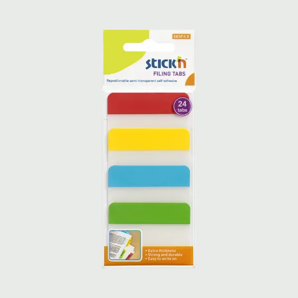Stick'n Bladwijzer - Index Tabs - 38x51mm - 4 Verschillende Kleuren - 24 Sticky Notes thumbnail