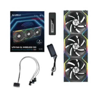 Lian Li Uni Fan Sl Wireless 120 Reverse Blade Computer behuizing Ventilator 12 cm Zwart 3 stuk(s)
