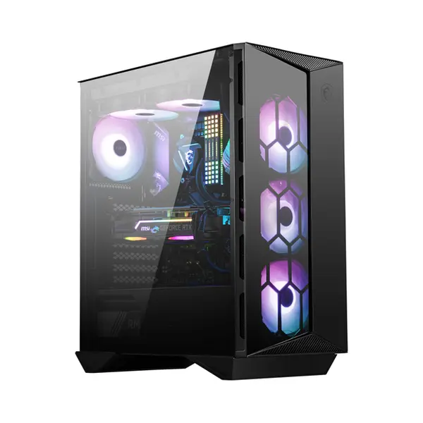 Msi Mpg Gungnir 110R Mid Tower Gaming Computer Case Black, Usb 3.2 Gen2 Type C, 4x 120mm Argb Fan, Mystic Light Sync, 1 to 6 Argb Control board, 2x Tempered Glass Panels, Atx, mATX, mini-Itx thumbnail