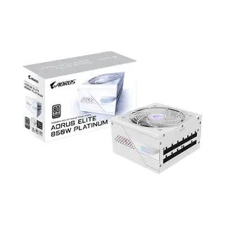 Gigabyte Aorus Elite P850W Ice Netzteil - PCIe 5.0, 80 Plus Platinum, Vollmodulares Design, 120mm Lüfter, Atx 3.0-kompatibel, Eu-Stecker