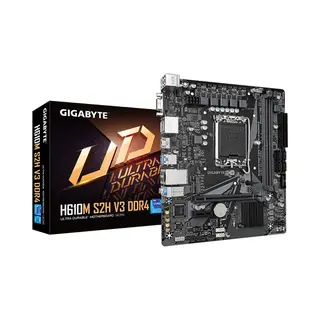 Gigabyte H610M S2H V3 DDR4 Mainboard - Unterstützt Intel Core Prozessoren 14th CPUs, 4+1+1 Hybrid Digital Vrm, up to 3200MHz DDR4, 1xPCIe 3.0 M.2, GbE Lan , Usb 3.2 Gen 1