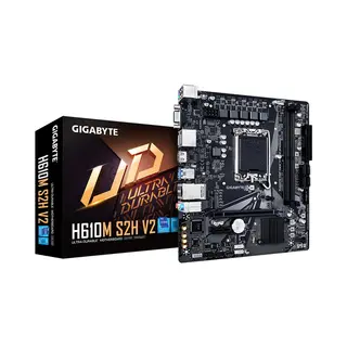 Gigabyte H610M S2H V2 Motherboard - Unterstützt Intel Core 14. Generation CPUs, 4+1+1 Hybrid Phasen Digital Vrm, bis zu 5600MHz DDR5, 1xPCIe 3.0 M.2, GbE Lan, Usb 3.2 Gen 1