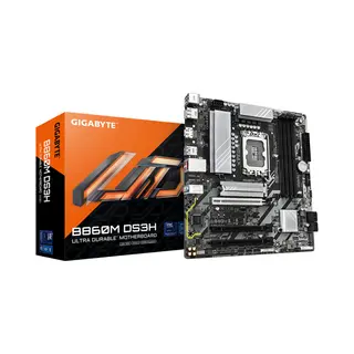 Gigabyte B860M DS3H Motherboard - Intel Core Ultra Series CPUs, 5+1+2+1 Phases Vrm, up to 9066MHz DDR5, 1xPCIe 5.0 + 1xPCIe 4.0 M.2, 2.5GbE Lan, Usb 3.2 Gen 2