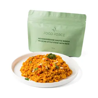 Food Force Mexicaanse Stoofpot Met Rijst (Kip)- Alleen Warm Water Toevoegen- Lang Houdbare Voeding- Voor Hiking, Kamperen, Survival Of Als Noodvoedselpakket!