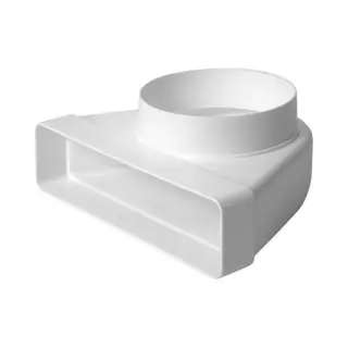 Europlast Ø 125mm-220x55mm Umlenkstück 90°, Rund-eckig Flachkanal Abluftkanal Abluft Lüftungsrohr, Rohr/Kanalverbinder