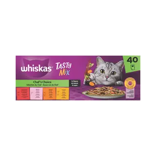 Whiskas Adult 1+ Saus Selectie Van De Chef Maaltijdzakjes Kattenvoer Nat Multipack 40 X 85 Gr