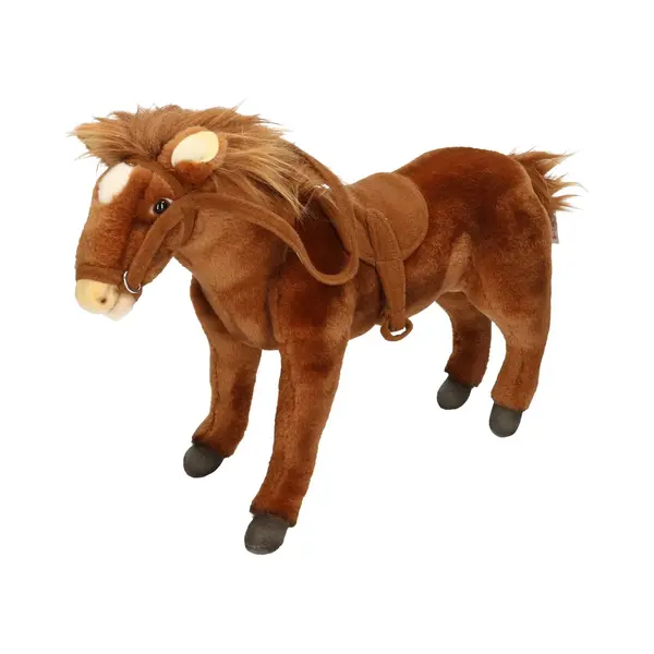 Hansa Pluche Paard Knuffel - Met Zadel - 37 Cm - Dieren Knuffels thumbnail