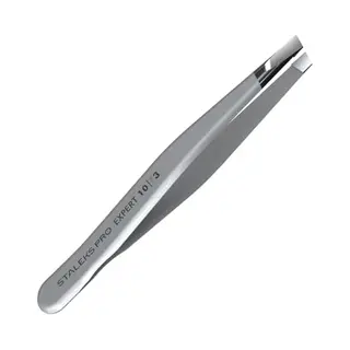 Staleks Pince à épiler Pro Expert 10 Type 3 - Bords Biseautés Larges - Pince Professionnelle En Acier Inoxydable - Épilation De Précision - Prise