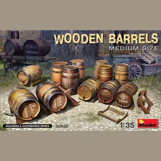Miniart Wooden Barrels. Medium Size