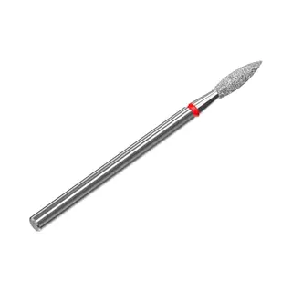 Staleks Pro - Diamant Bit - Flamme (Roter Ring) I Aufsatz Für Nagelfräser I Bits Für Apparative Maniküre Und Pediküre I Schleifaufsatz Für