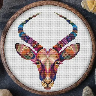 Awsome Patterns Borduurpakket Mandala Antilope - Geschikt Voor Beginners - Nederlandse Gebruiksaanwijzing
