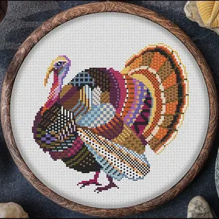 awesome pattern studio Borduurpakket Mandala Kalkoen - Telpatroon Om Zelf Te Borduren 311