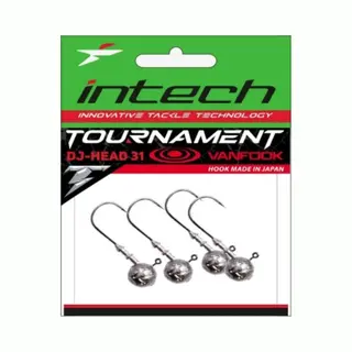 Intech Dj-Head 31 Jighead - #3/0 - 10g - 4 Stuks - Loodkop Voor Roofvissen - Jigheads Voor Shads & Softbaits