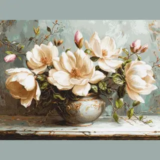 Luca-S Borduurpakket The Mysterious Magnolia's - Moeilijk Patroon - B707