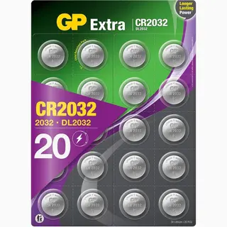 Gp Extra Lithium CR2032 Batterij - 20 Stuks Knoopcel Batterijen CR2032 3V (Cr 2032 Batterij, DL2032)
