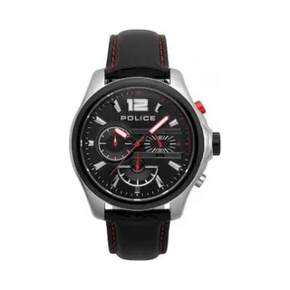 Police Mens Quartz Watch, Chronograph Display And Leather Strap Pl.15403JSTB/02