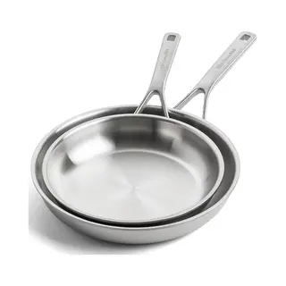 KitchenAid Multiply 3PLY Stainless Steel 2-Piece Frying Pan Skillet Set, 24 Cm And 28 Cm, Pfas Free, Triply, Multiclad, Induction Suitable, Oven Safe