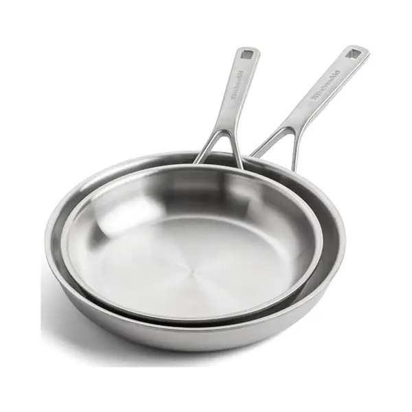 KitchenAid Multiply 3PLY Stainless Steel 2-Piece Frying Pan Skillet Set, 24 Cm And 28 Cm, Pfas Free, Triply, Multiclad, Induction Suitable, Oven Safe thumbnail